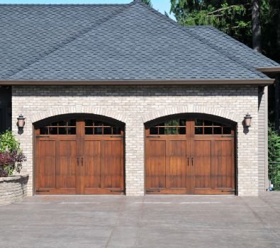 custom faux wood garage doors